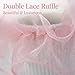 LGFKJNNJ Girls Ruffle Socks Cotton Lace Frilly Ankle Socks for Toddler Little Kid, White Dress Sock with Big Tulle Tutu Trim for Pageant Church Christmas Uniform 8-10 Years (Pink Blue Purple)