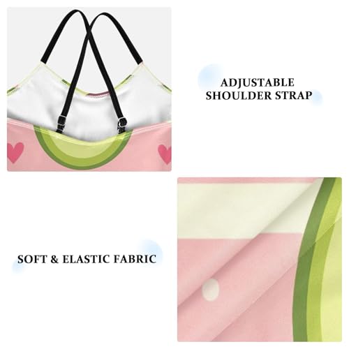 Cute Funny Avocado Pastel Stripes Swimsuit Toddler Girl, Beach Bathing Suit, Summer Swimsuits Girls3