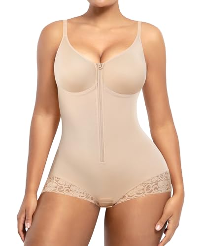 Image of SHAPELLX Faja Body Shaper for Women, Zipper Shapewear Bodysuit