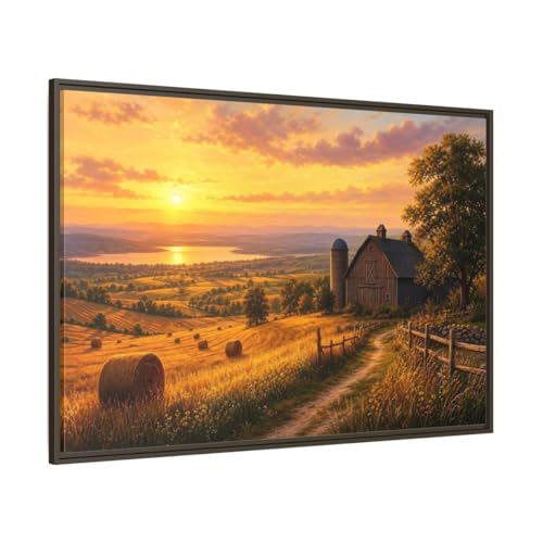 Toile lumineuse paysage couché de soleil pour illuminer un salon sombre ou terne