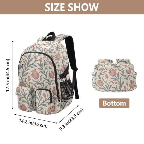 Mochila universitaria de tulipanes William Morris para el campus y tus escapadas 3