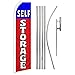 Self Storage (Red & Blue) Swooper Feather Advertising Flag & Pole Kit - Perfect for Storage Rentals