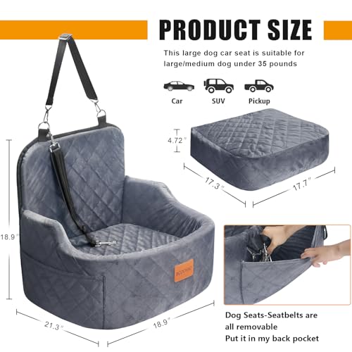 Dog Car Seat for Small Medium Dogs Memory Sponge Dog Booster Car Seat Fits Car Dog Bed up to 35 lbs,Detachable Washable Dog Seat with Storage Bag Dog Blanket Dog Car Seat for Small Medium Dogs Memory Sponge Dog Booster Car Seat Fits Car Dog Bed up to 35 lbs,Detachable Washable Dog Seat with Storage Bag Dog Blanket