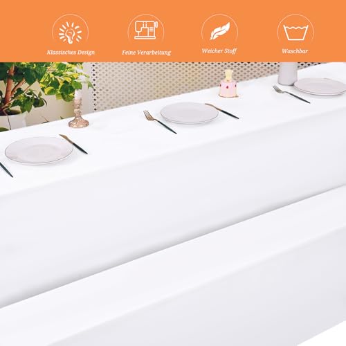 Fundas para mesa de cerveza blancas para comidas y barbacoas en el jardín 8