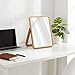 ZOROSY Desk Makeup Mirrors with Wood - Rectangle Wall-Mounted Mirrors Table Mirrors for Living Room Bedroom Birthday Gifts (10.5