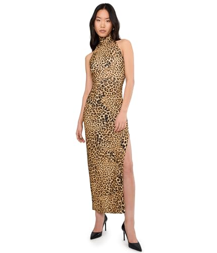 Image of Norma Kamali Women's Halter Turtle Side Slit Gown