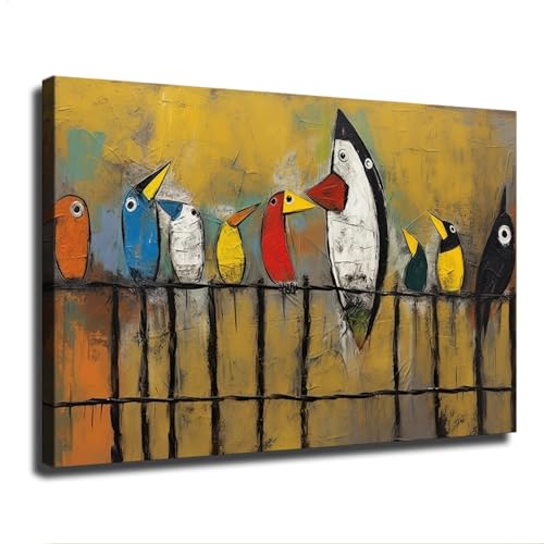 Picasso Birds on Fence Canvas Art Poster and Wall Art