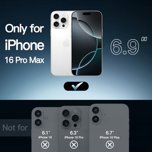 Image of JETech Magnetic Cover Case for iPhone 16 Pro Max 6.9-Inch Compatible with MagSafe, Shockproof Phone Bumper Cover, Anti-Scratch Clear Back (Clear)