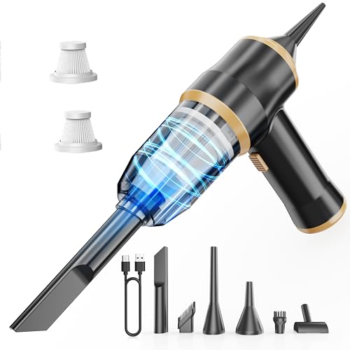 Mini Car Vacuum 12000Pa Portable Cordless Handheld Vacuum Cleaner and Air Duster with 2 Filter for...