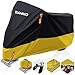 BANNIO Funda Moto,210D Oxford Funda Protector Cubierta de la Motocicleta con Banda Reflectante, Impermeable de UV Resistente al Viento Nieve Cubre Moto,Funda para Moto XXL 245cm,Amarillo+Negro