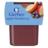 Gerber Stage 2 Baby Food, Apple Blueberry Puree Tub, No Artificial Colors or Flavors, Baby Puree, 2-Pack