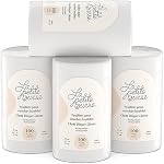 LA PETITE OURSE Linges de couches de vêtements – Rouleaux de liners de couches jetables au Canada – 400 Feuilles (4 Rouleaux x 100) – Biodégradable, sans parfum, sans chlore, 100% Viscose – 11.5 x 6.75 dans