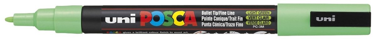 Posca PC-3M Light Green Colour Paint Marker Pen 1.5mm Fine Bullet Nib Writes On Any Surface Metal Glass Wood Fabric Plastic Stone (Pack Of 1)