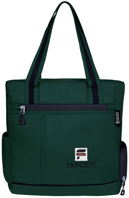 FANCEIY Womens Tote Bag Polyester Shoulder Purse Washable Casual Handbag Girls Bag with Water Bottle Pocket Daily Use (Green Black) (B0CQZ5H82R) Amazon Price History, Amazon Price Tracker
