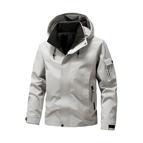 MOKBAY Giubbotti Uomo Softshell Jacket Sportiva Impermeabile Cerata Antipioggia Moto Impermeabile Invernale Mantella Antipioggia Tuta Casual Pioggia Giacca Pioggia Uomo XXL