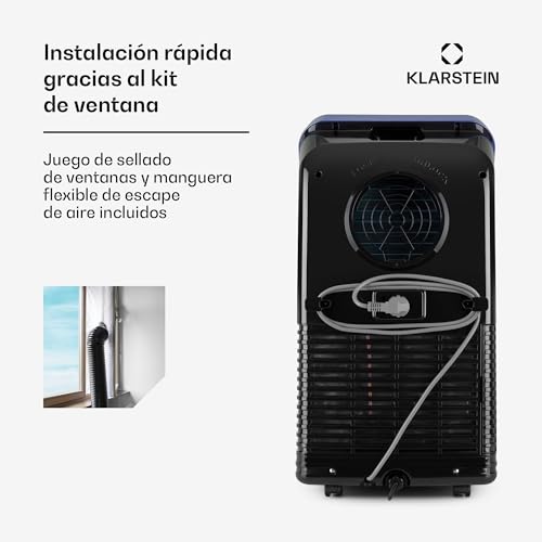 Klarstein Metrobreeze New York Smart 7k - Aire Acondicionado Portátil 7000 BTU, 21-34 m², Control App & WiFi, Ventilador 3 Velocidades, Deshumidificador, Temporizador 24h, Clase Energética A, Morado - imagen 5