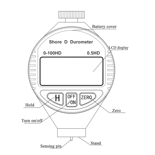 Duromètre Shore Type D à grand écran LCD et résolution 0.1HD pour l'analyse des pneus - 5