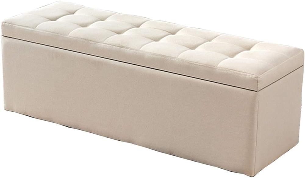 Canapé banc beige en tissu 120 cm pour résoudre le désordre et le manque d'assises