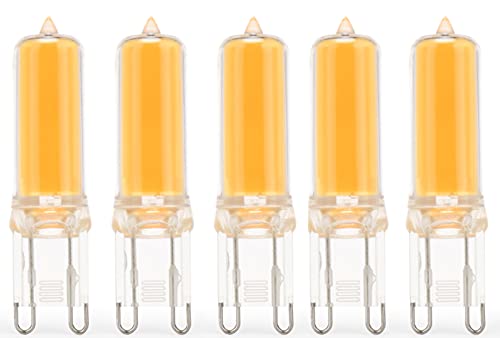 Cbconcept Etl-Listed, G9 Led Light Bulb, 5-Pack, Epistar Cob 3 Watt, 370 Lumen, Daylight 5000K, 360° Beam Angle, 120 Volt, 25W Equivalent, Halogen G9 Replacement Bulb #TOP29