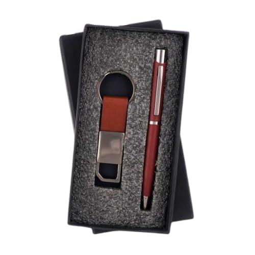 Image of Personalized 2-in-1 Gift Set Pen and Keychain | For Corporate, Brother, Sister Office Gifting (Brown)