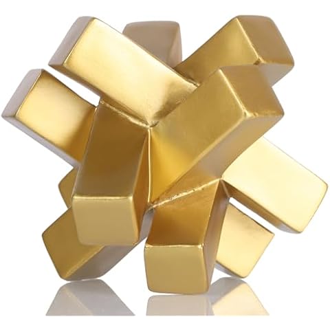 XMGZQ Gold Knot Decor,Modern Geometric Sculpture Knot Statue Decor,Knot Sculpture and Figurines,Home Accent Decor,Knick Knacks Home Decor for Shelves,Bookcase,Coffee Table,Home Decor Objects Cover
