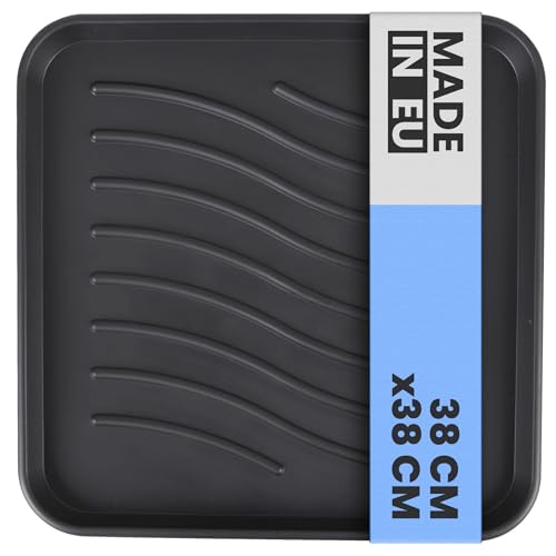 Bestlivings Bandeja de goteo para zapatos con borde alto (38 x 38 x 2,5 cm), bandeja impermeable para zapatos, alfombrilla para zapatos para casa y jardín