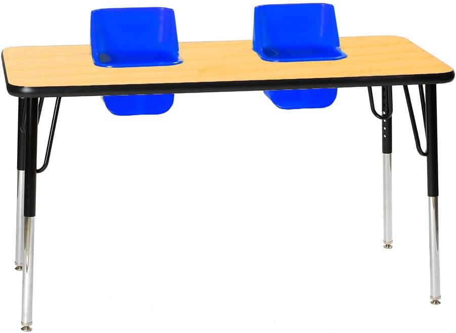 2-Seat Feeding Table, Maple Top, Sand Seats
