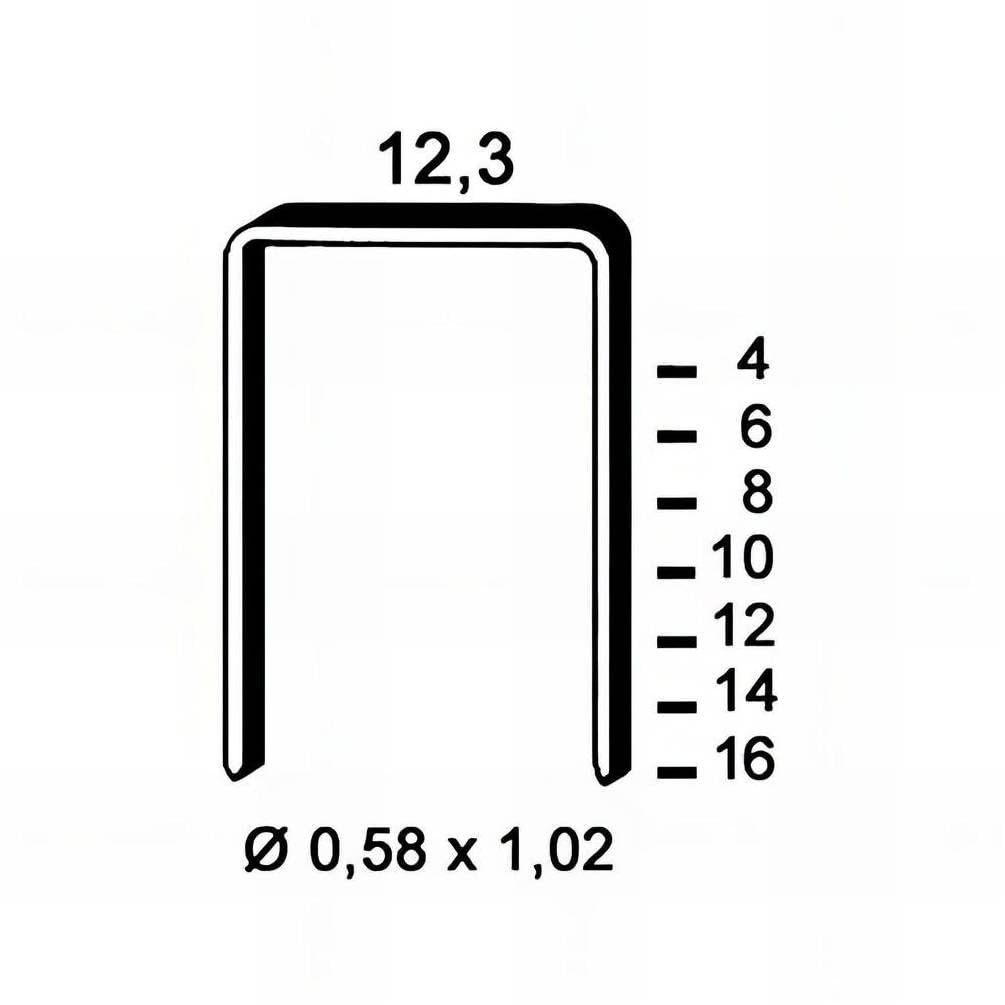 10.000 punti metallici zincati O-12-4.5x12x0.7x1 mm - D-Work
