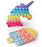 🌻【Toll Zum Stressabbau】Pop pop pop: Beim Herunterdrücken erzeugen die Blasen ein knallendes Anti Stress-Geräusch ähnlich platzender Luftpolsterfolie, das effektiv gegen Angstzustände wirkt. Dieses pop fidget toy simple mit pop ist als Dekompression im Büro verwendbar, lindert Müdigkeit und eignet sich bestens für Kinder und Erwachsene mit hohem Stress-/Angstlevel. Die helle Farbe und der angenehme Klang von Anti Stress Spielzeug helfen gegen Angst und fördern die Konzentration.