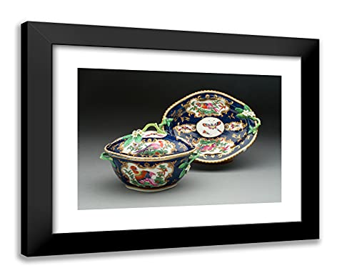 ArtDirect Worcester Royal Porcelain Company 24x19 Black Modern Framed Art Print Titled Tureen and Stand