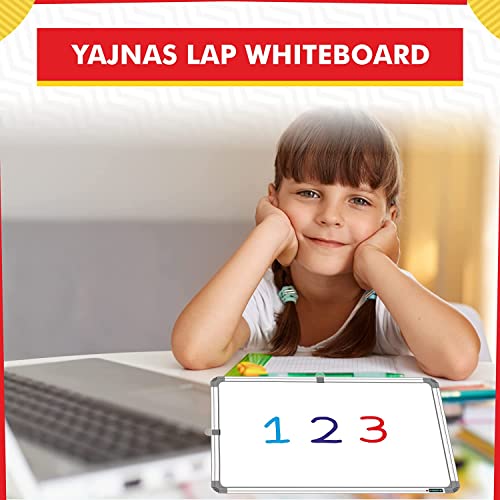 Image of YAJNAS 1x1.5 Feet Non-Magnetic Heavy-Duty Aluminum Frame White Board with Chalk Board Small Slate (Pack of 1)