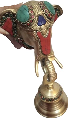 Cloche Ganesh en laiton massif 2 kg sculptée à la main pour intérieur élégant