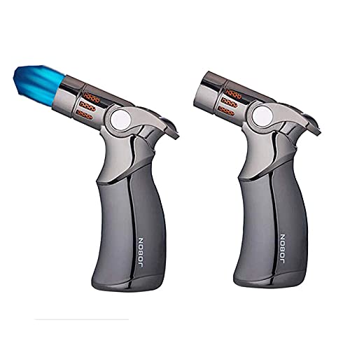 2 Pack Torch Lighter 4 Jet Flame Butane Lighter Refillable Windproof Lighters (2 Pack)