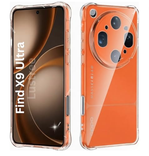 Image of Lustree Compatible with Oppo Find X9 Ultra 5G Back Cover| Clear + TPU Case with 4 Corner Air Cushion Protection & Camera Protection | Slim& Stylus Cover for Oppo Find X9 Ultra 5G