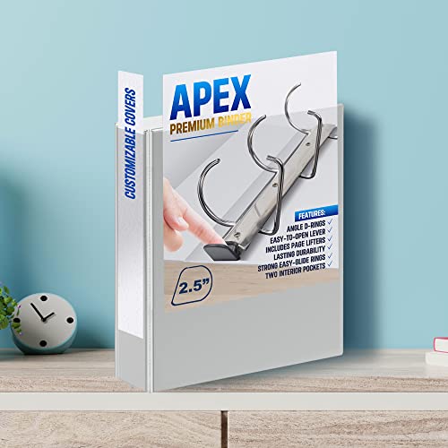 2 Pack Of 2.5” Smooth Opening Angle D-Ring View Binders, Professional Presentation Folder For Standard Pages With Inside Pockets, And Customizable Clear View Binder Pvc-Free #TOP1