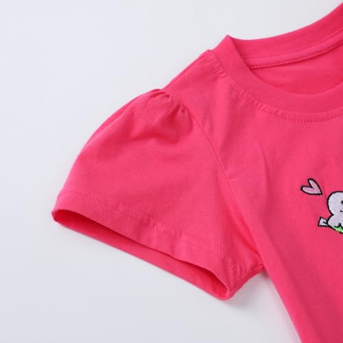 Image of HILEELANG Toddler Girl Easter Outfit Spring Summer Cotton Leggings Pants Tees Shirts Clothing Sets