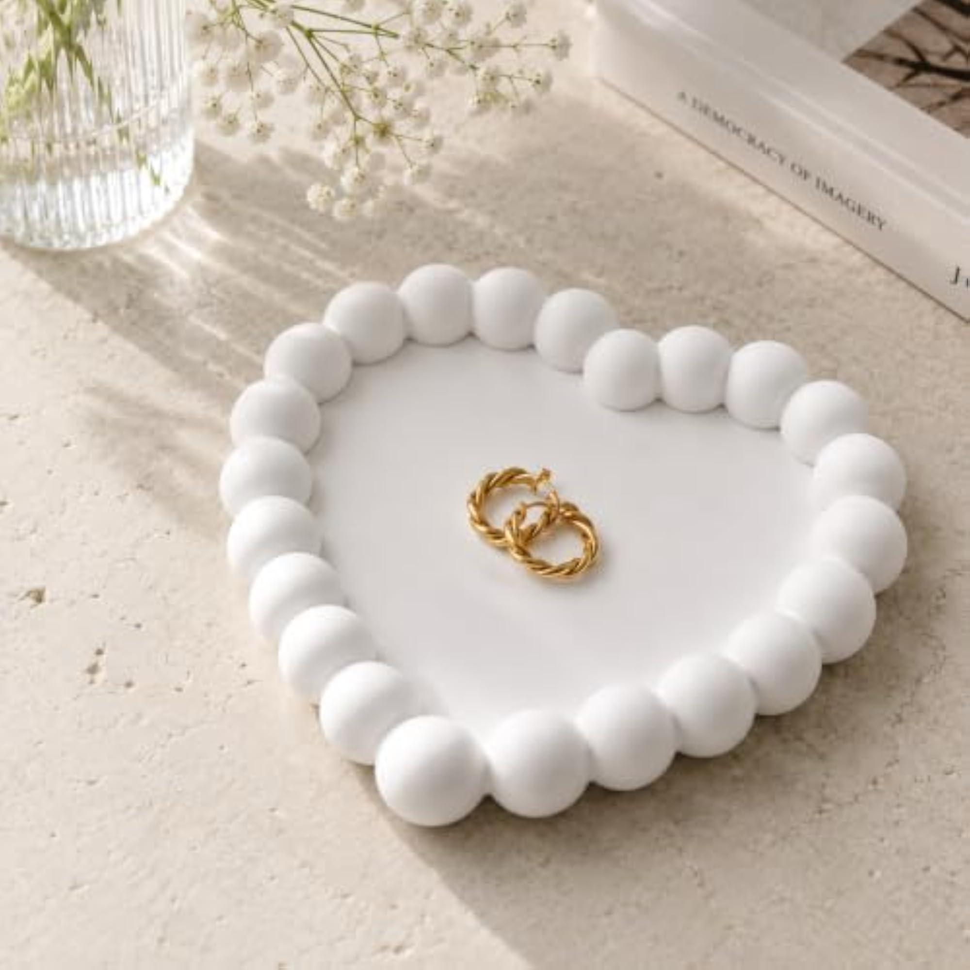Aesthetic Ceramic Jewellery Storage Plate for Accessories