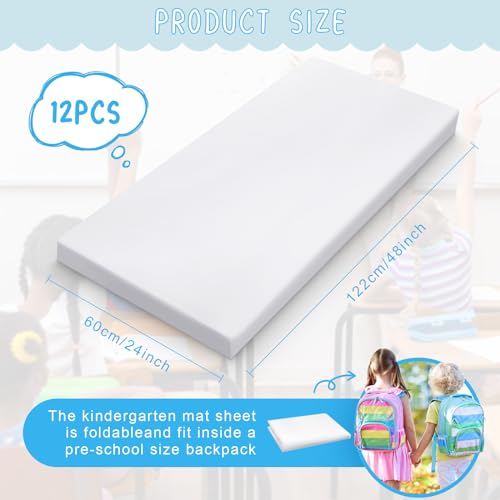 Image of VitalCozy 12 Pcs Daycare Cot Sheets for Sleeping Bulk 48 x 24 Inch Standard Size Preschool Soft Breathable Nap Rest Mat Crib Sheet for Kids Baby Boys Girls (White)