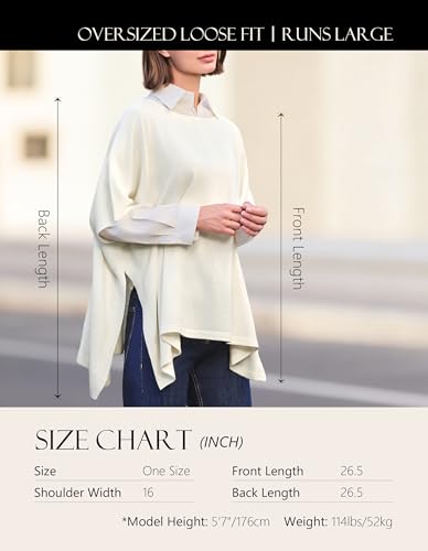 Image of PULI Women's Pullover Poncho Sweater Oversized Knit Layering Top Travel | Sleeveless and Layers Over Any Shirt At Home or Work
