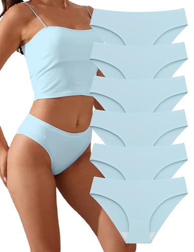 Image of Women's Seamless Underwear Stretch Bikini Panties No Show Invisible Hipster XS to 3XL 6 Pack