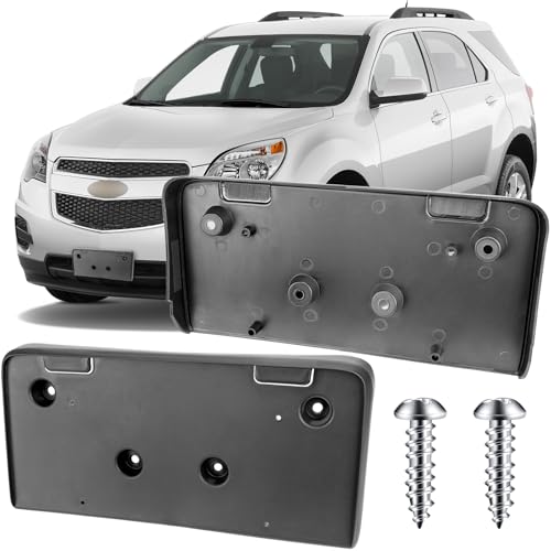Image of License Plate Bracket Accessories for Chevrolet Chevy Equinox 2010 2011 2012 2013 2014 2015, Front Bumper License Plate Holder Replacement Frame Black Mount