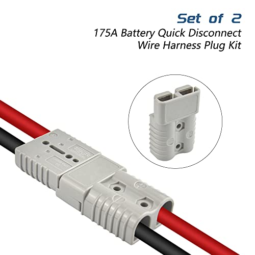 Wmycongcong 175A Battery Quick Disconnect Connector Plug Kit For Trailer Winch Connector Grey #TOP3
