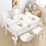 Aozhiswe Mantel Antimanchas Rectangular Helado Mantel de Mesa Niños Niños Niñas 140x200 cm Manteles Impermeable Poliéster Protector Comedor para Interior Exterior a/2245