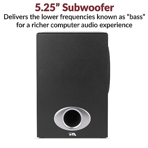 Image of Cyber Acoustics CA-3810 2.1 Multimedia Speaker System with Subwoofer, 80 Watts Peak Power, Strong Bass, Perfect for Music, Movies, and Games