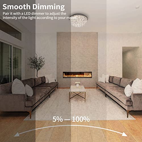 Dakason Led Ceiling Light Fixture Flush Mount, Crystal Chandelier Modern Ceiling Light For Kitchen, Hallway, Living Room, Foyer, Closet, 12In 15W 1640Lm, 3/4/5000K Cct Selectable, Dimmable #TOP3