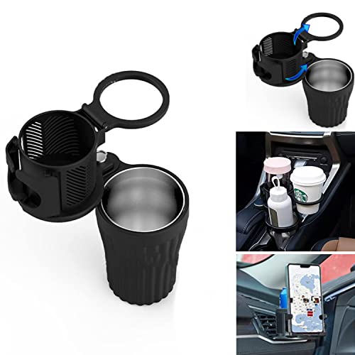 4 Nur Cup Holder For Car, 3 In 1 Multifunctional Expander Adapter Car Cup Holder Organizer For Snack Bottles Cups Drinks Removable Cell Phone Holder, Black #TOP3