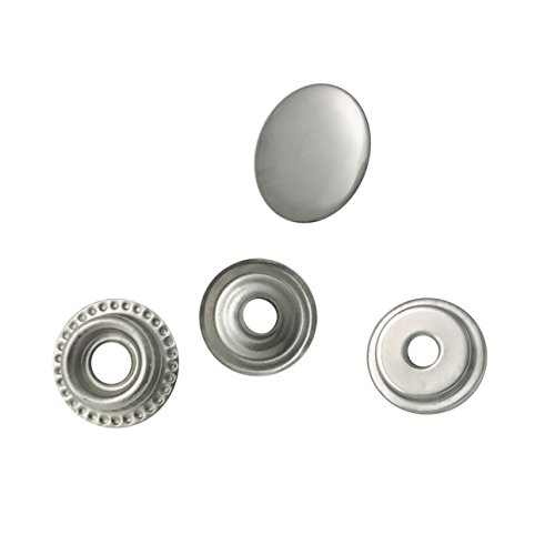80 Pieces Stainless Steel Fastener Snap Set, Include Button Stud Socket and Eyelet, Marine Grade, 5/8 Inch Cap