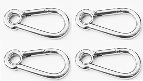 Marine Part Depot Stainless Steel Carabiner Spring Snap Link with Ring 4