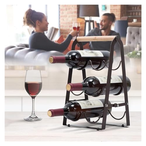 Soporte para 6 botellas de vino en hierro forjado negro miniatura 4