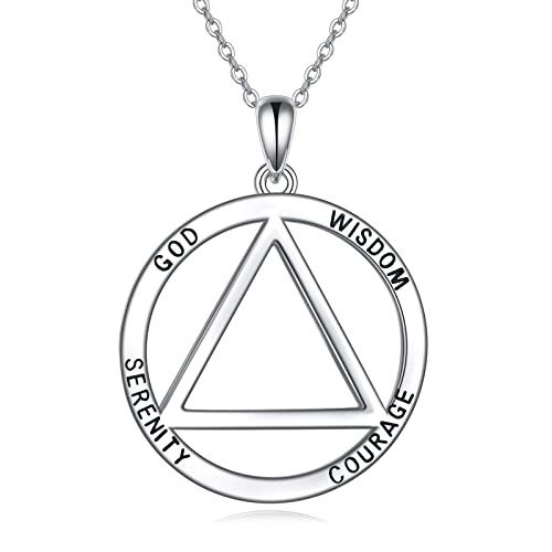 Symbole de récupération pour alcoolique anonyme, collier AA en argent porteur d'espoir et de foi